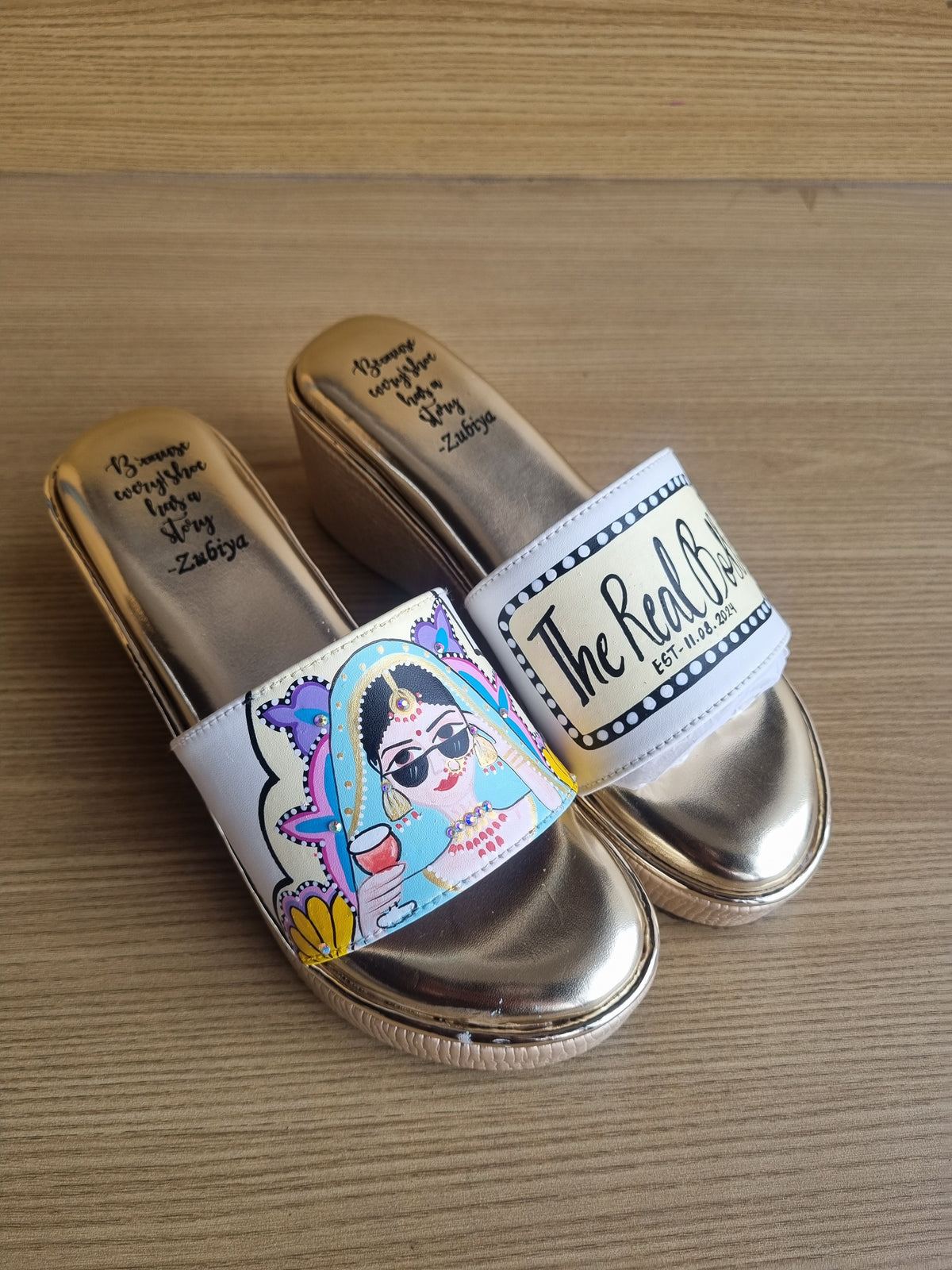 white golden wedges swag dulhan heels